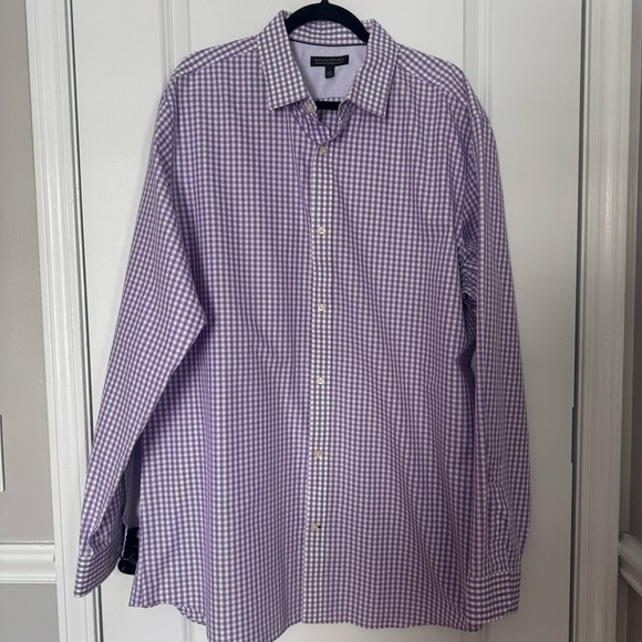 Banana Republic Purple Checkered Men's Shirt - Picture 1 of 7